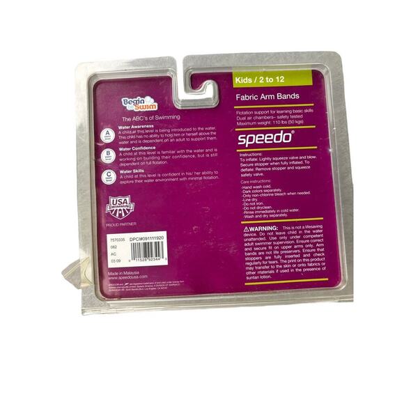 Speedo Kids Begin to Swim Fabric Arm Bands Ages 2-12 New - Picture 2 of 2
